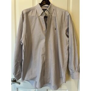 Ralph Lauren Men's Yarmouth Cotton Pinpoint Oxford Shirt, 16 1/2 X 34, Purple